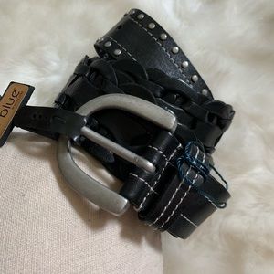 NEW LP Blue by Linea Pelle Woven Leather Belt